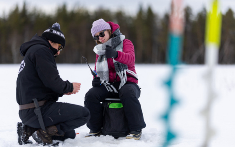 Ice fishing trip by minibus