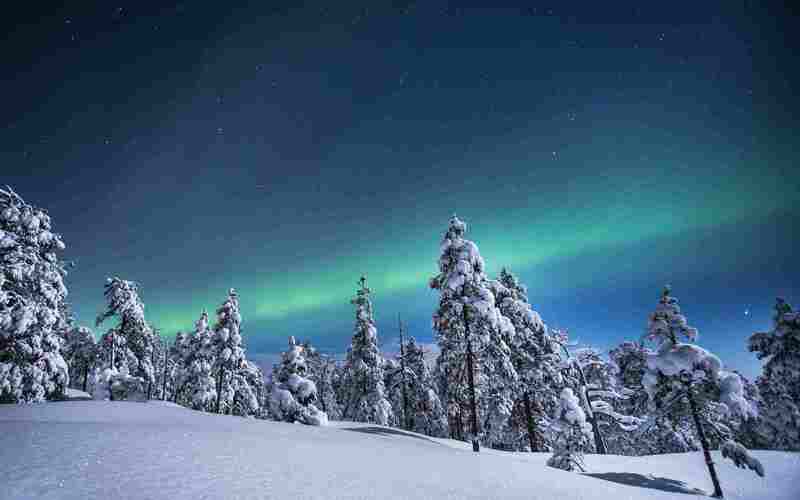 Aurora Borealis snowmobile sleigh ride